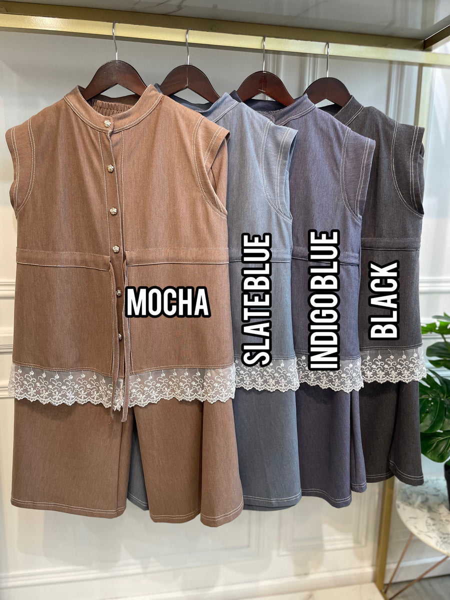 Alisha Denim Vest Set