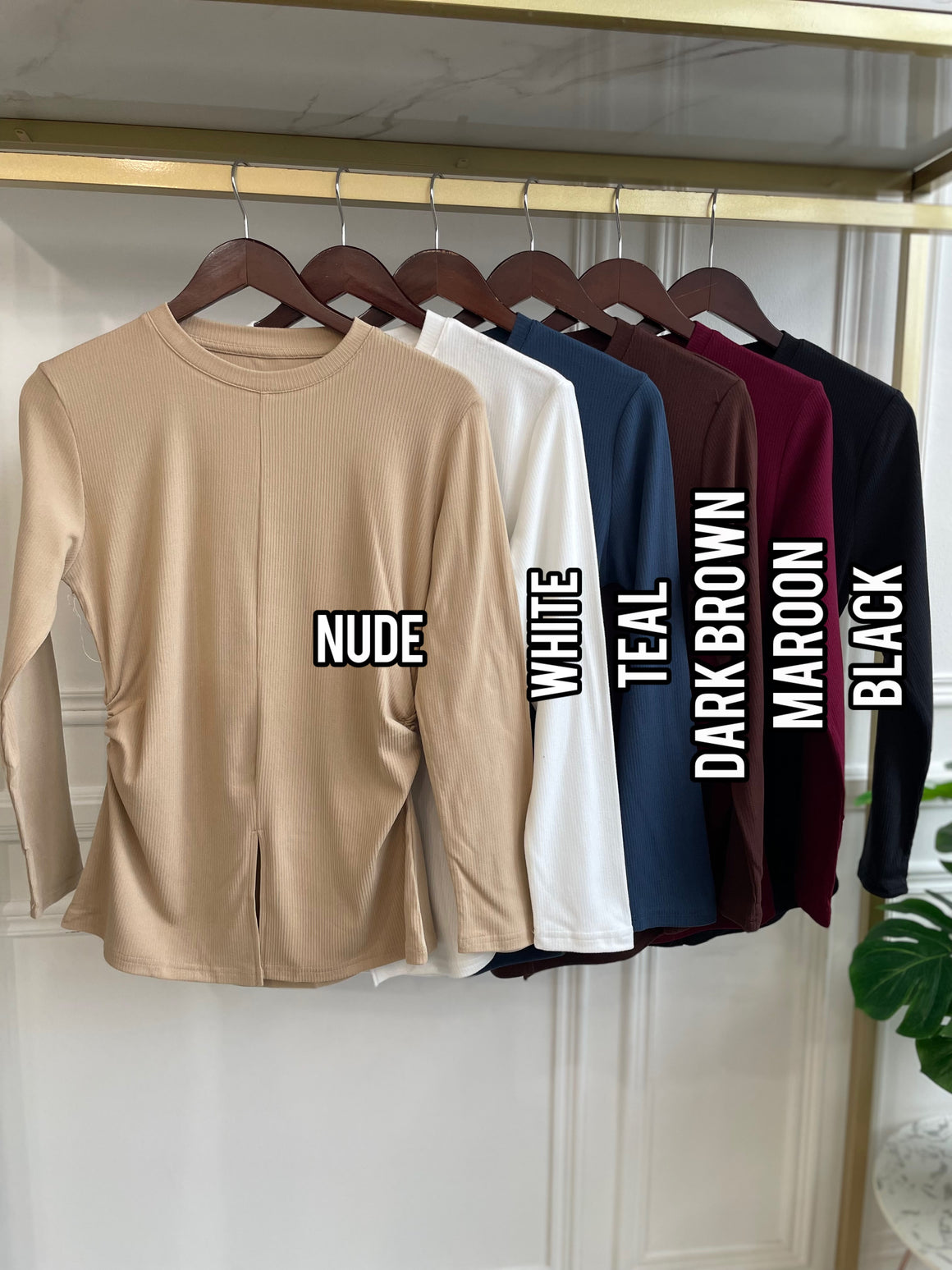 Side Ruched Basic Top
