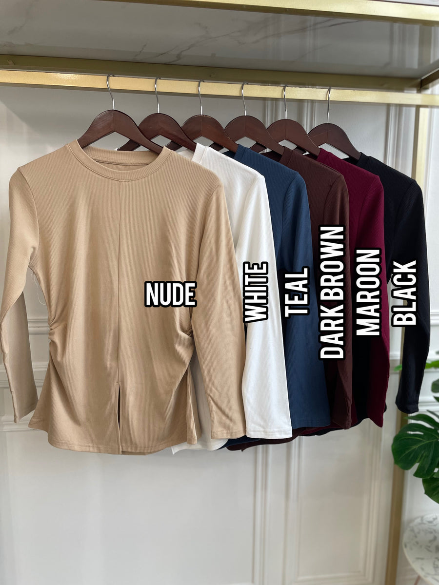 Side Ruched Basic Top