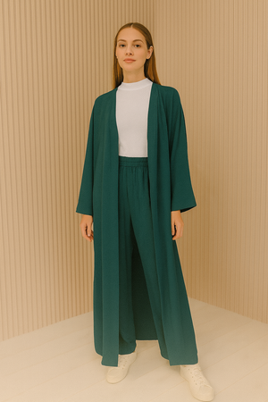 Long Cardi With Pants Set