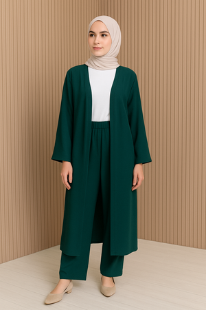Long Cardi With Pants Set