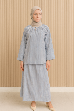 Emel Stripe Skirt Set