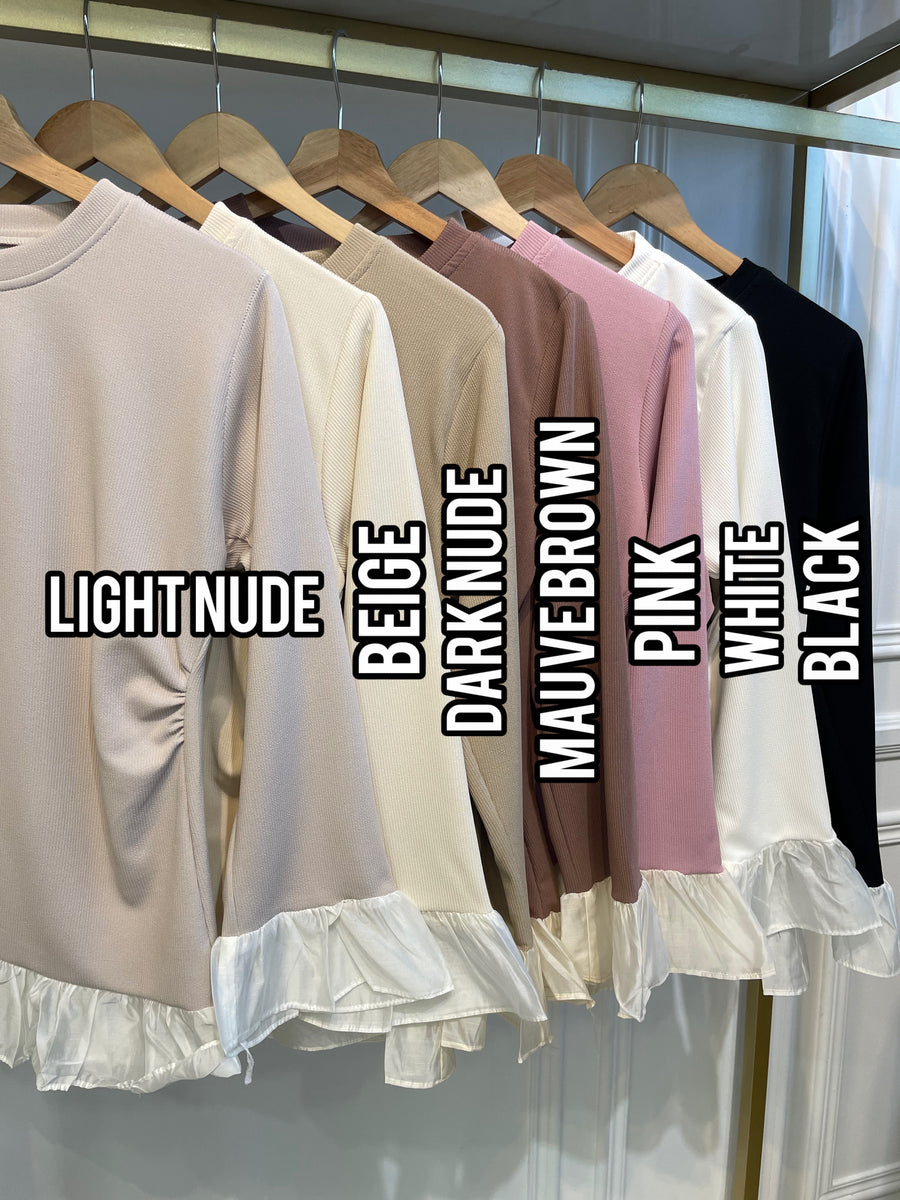 Side Ruched Ruffle Top