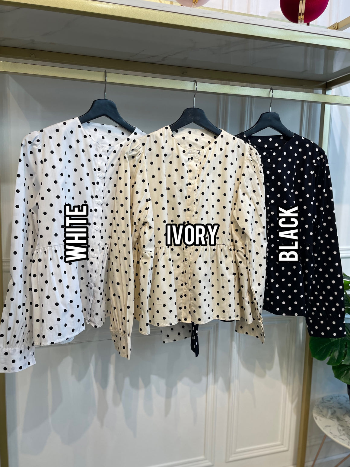 Polka Babydoll Blouse