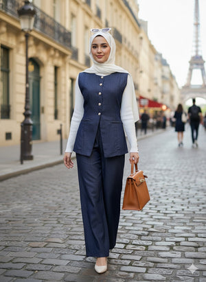 Arielle Vest Denim Pant Set