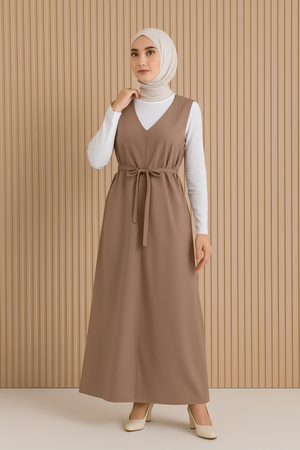 Shiqa Sleeveless Dress With Sash