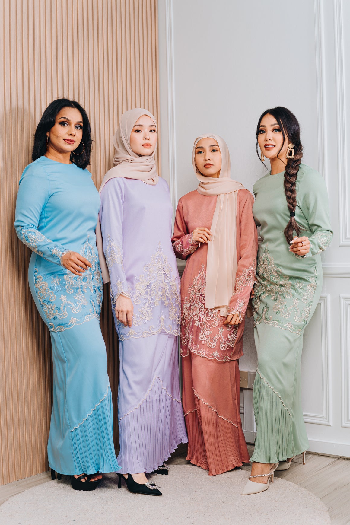 Jasmine Lace Pleated Kurung