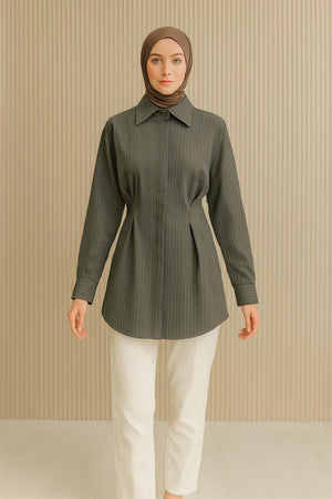 Angie Stripe Tie-Back Blouse