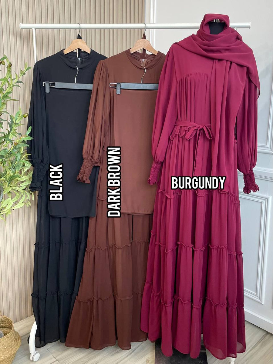 Aluna Tiered Dress Set (comes with bawal)