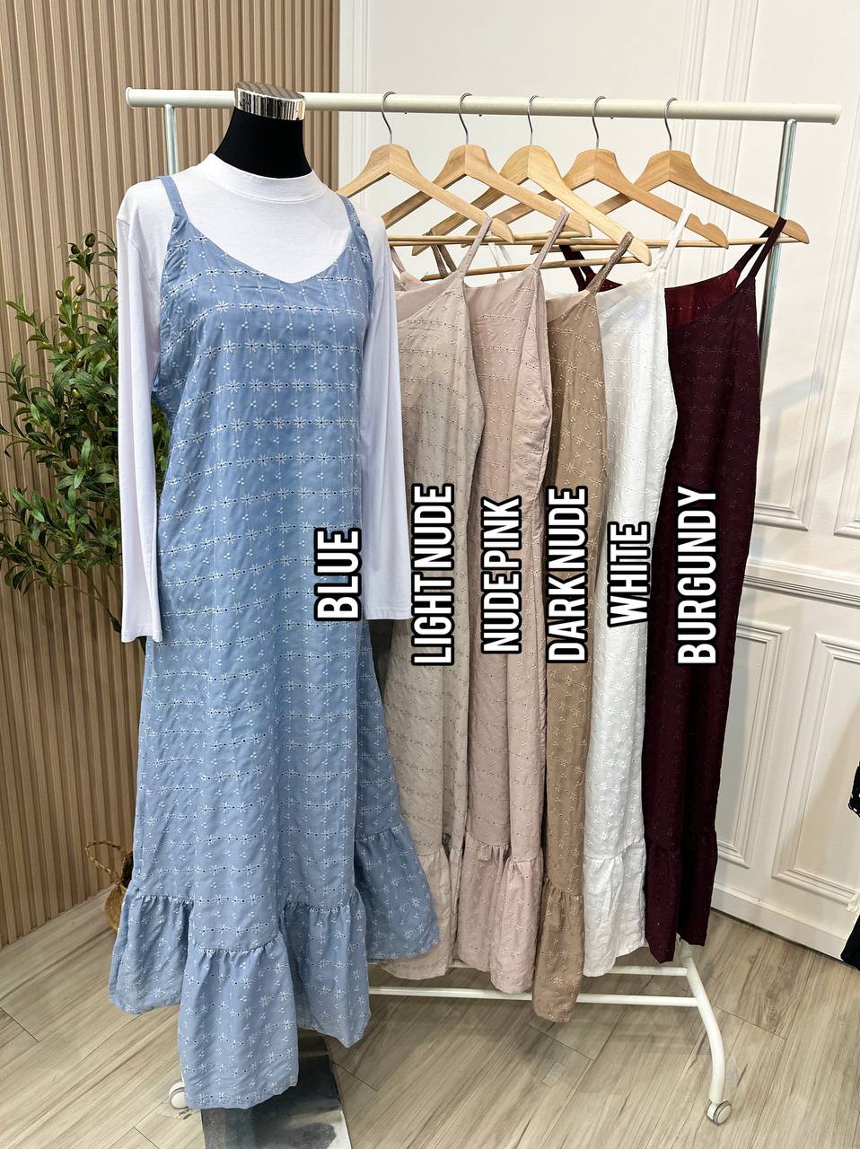 Nelly Eyelet Ruffle Dress