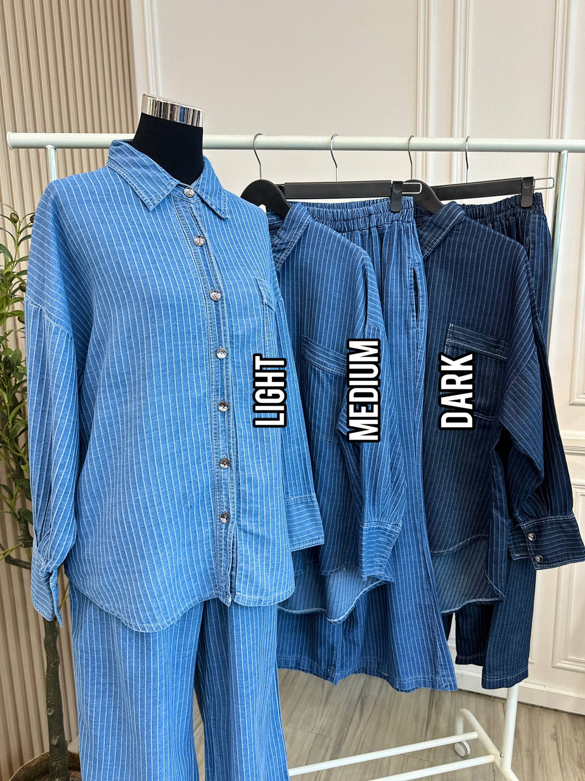 Oversize Denim Pant Set