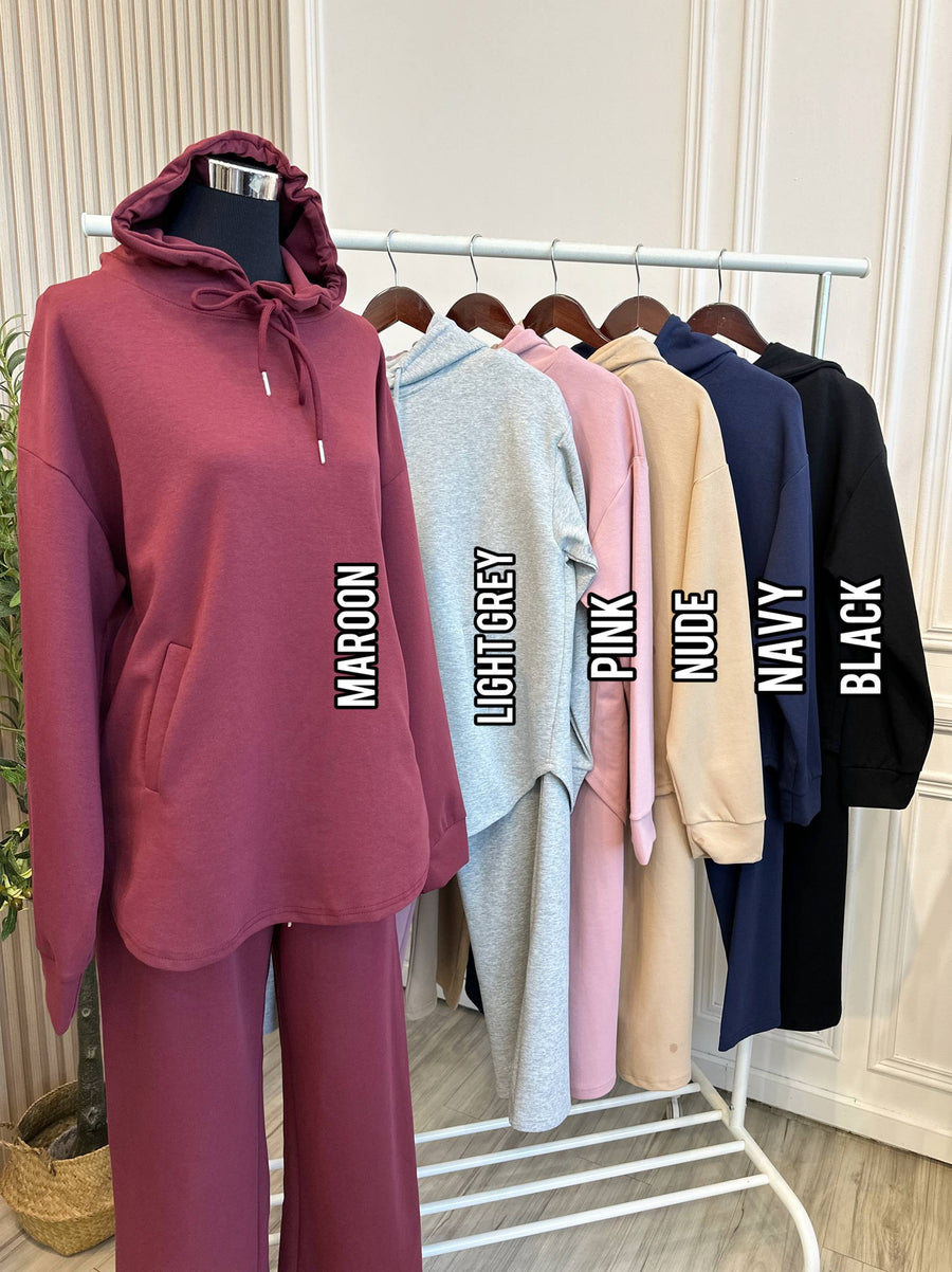 Sweater Hoodie Pant Set