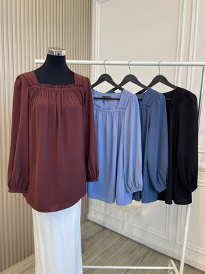 Gathered Flowy Top - (NLB Own Manufactured)
