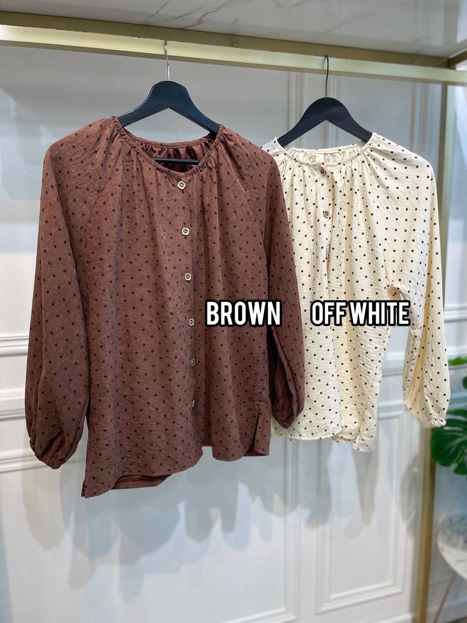 Polka Button Blouse