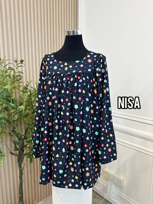 N Printed Babydoll Top