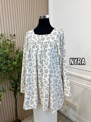 N Printed Babydoll Top