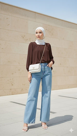 Gathered Flowy Top - (NLB Own Manufactured)