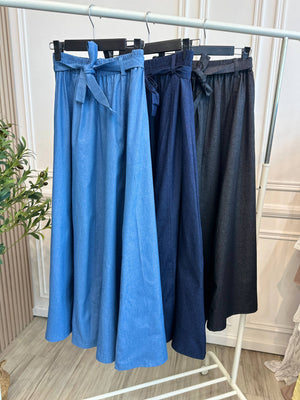 Denim Flare Skirt
