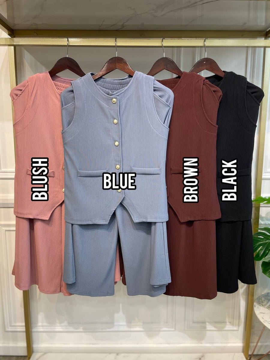 Sleeveless Vest Pant Set