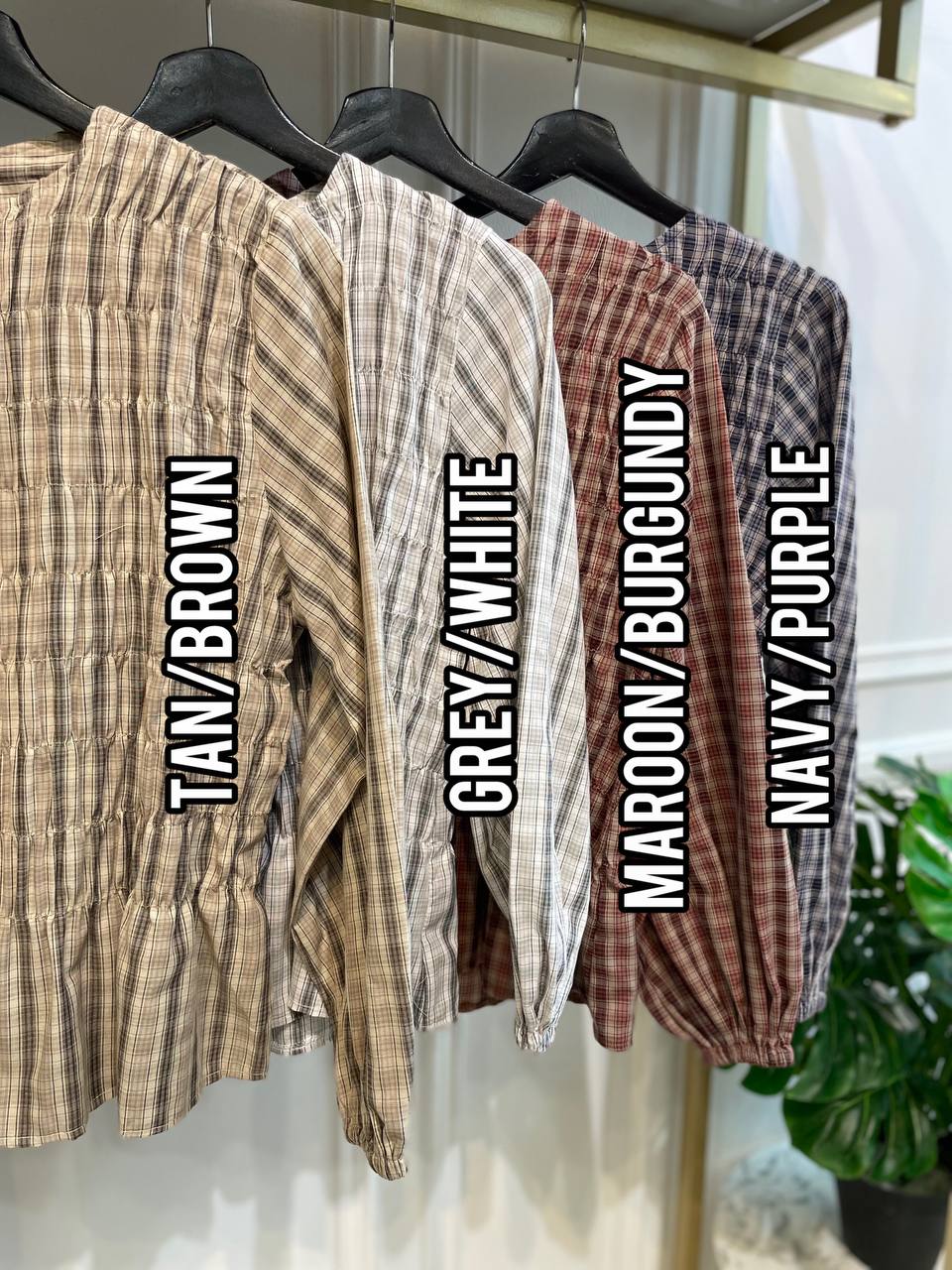 Nelly Plaid Blouse