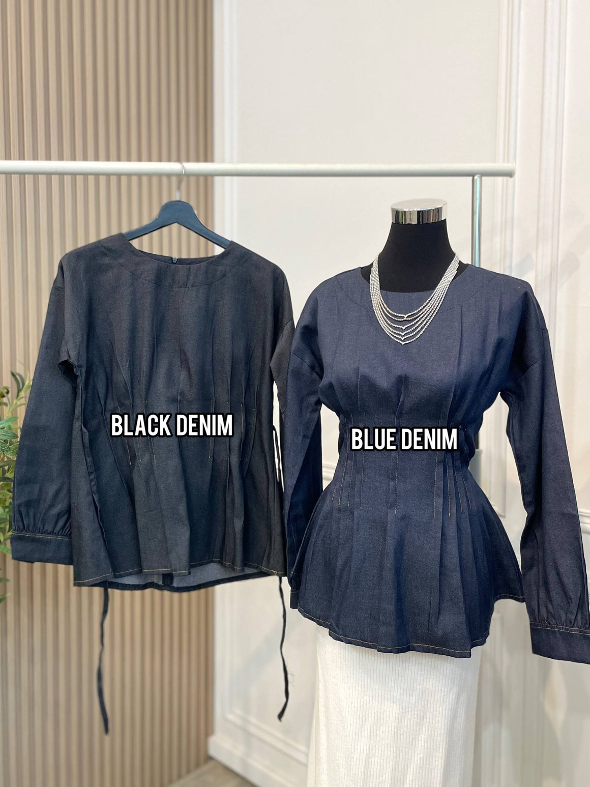 Denim Tie-Back Top