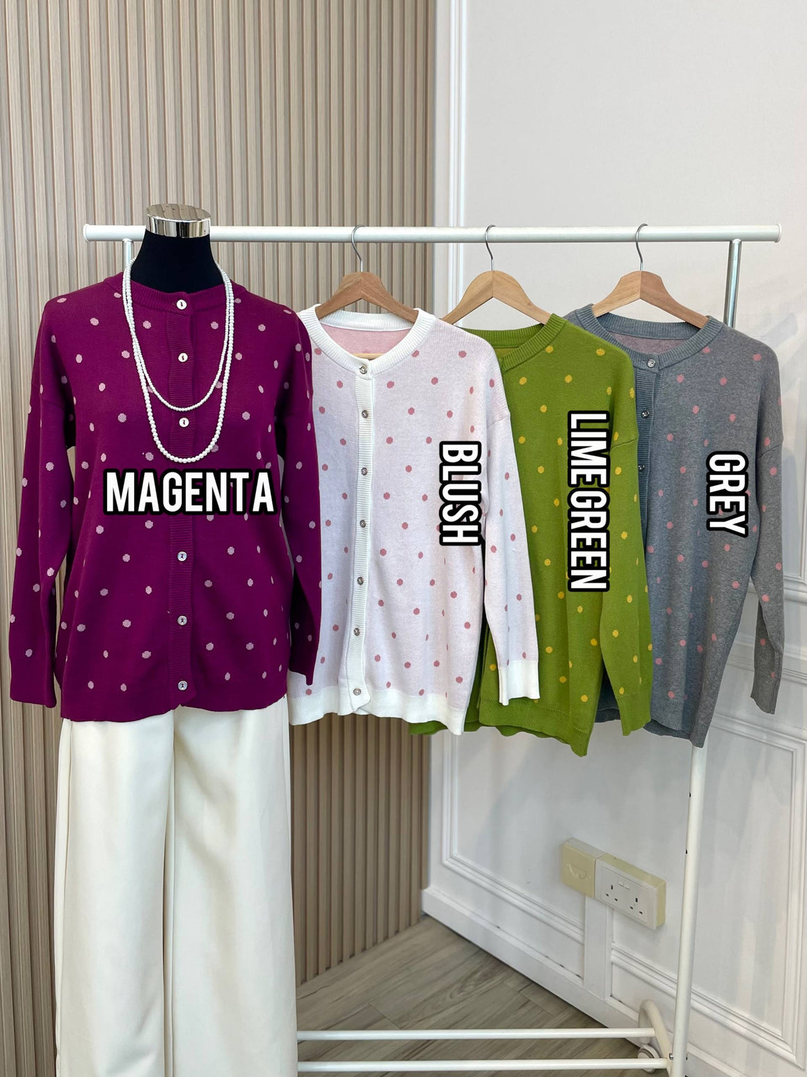 Polka Knit Cardi