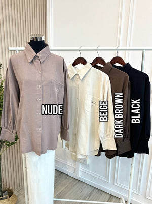 Irina Ribbon Linen Blouse