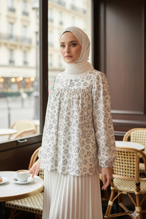 N Printed Babydoll Top