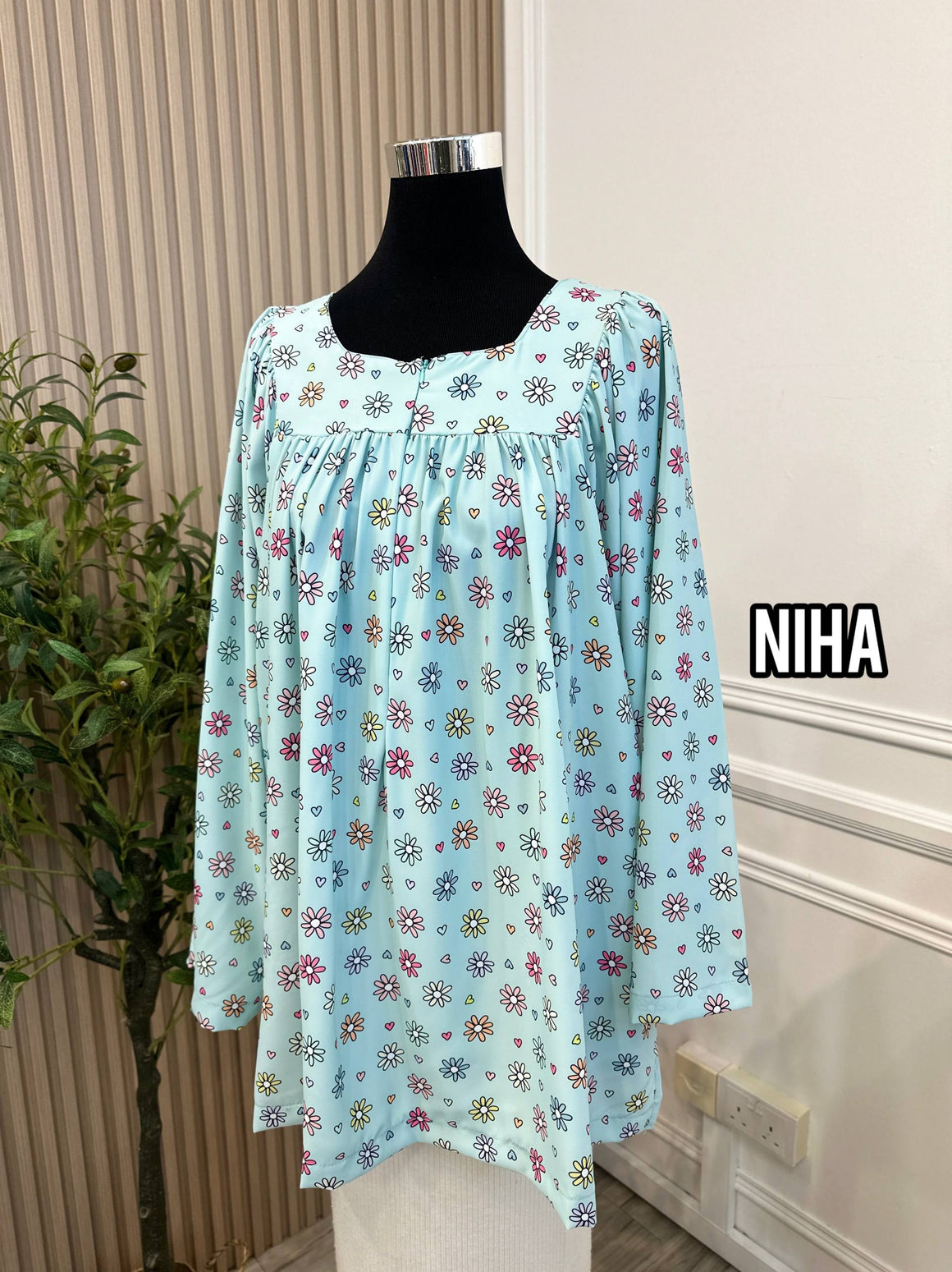 N Printed Babydoll Top