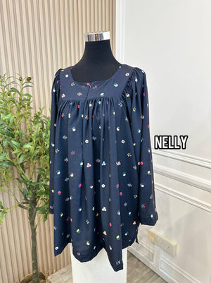 N Printed Babydoll Top