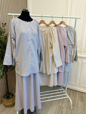 Emel Stripe Skirt Set