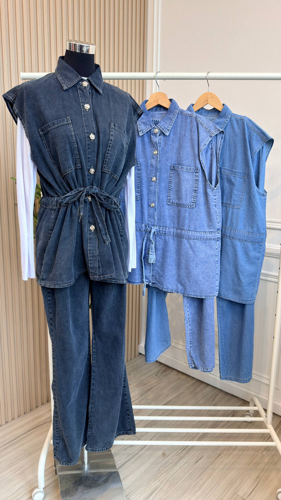 Drawstring Vest Pant Set