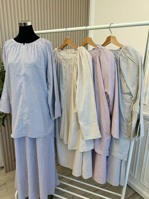 Emel Stripe Skirt Set