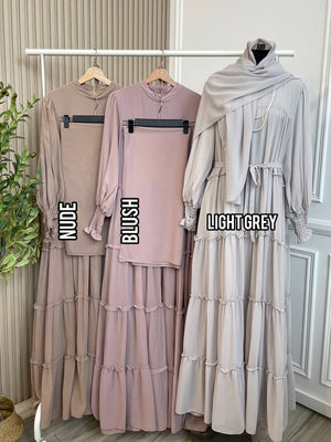 Aluna Tiered Dress Set (comes with bawal)