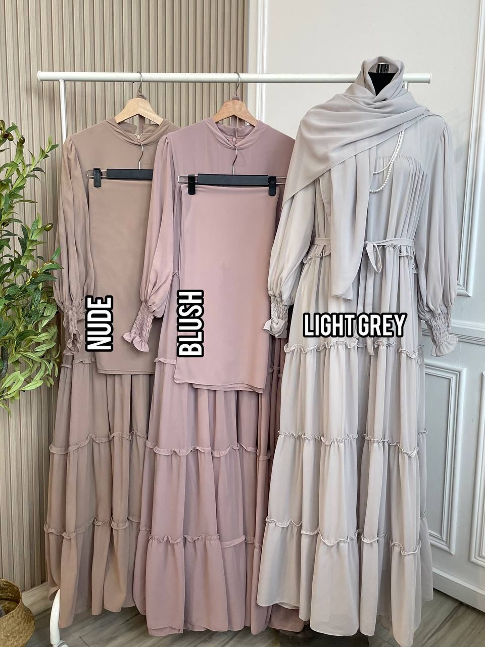 Aluna Tiered Dress Set (comes with bawal)