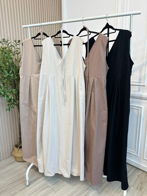 Shiqa Sleeveless Dress With Sash