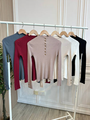 Daisy High Collar Knit Top