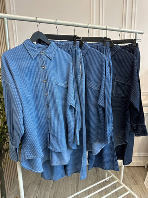 Oversize Denim Pant Set
