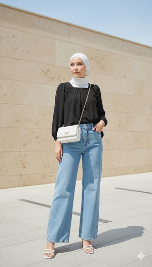 Gathered Flowy Top - (NLB Own Manufactured)