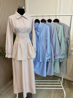 Shaila Stripe Skirt Set