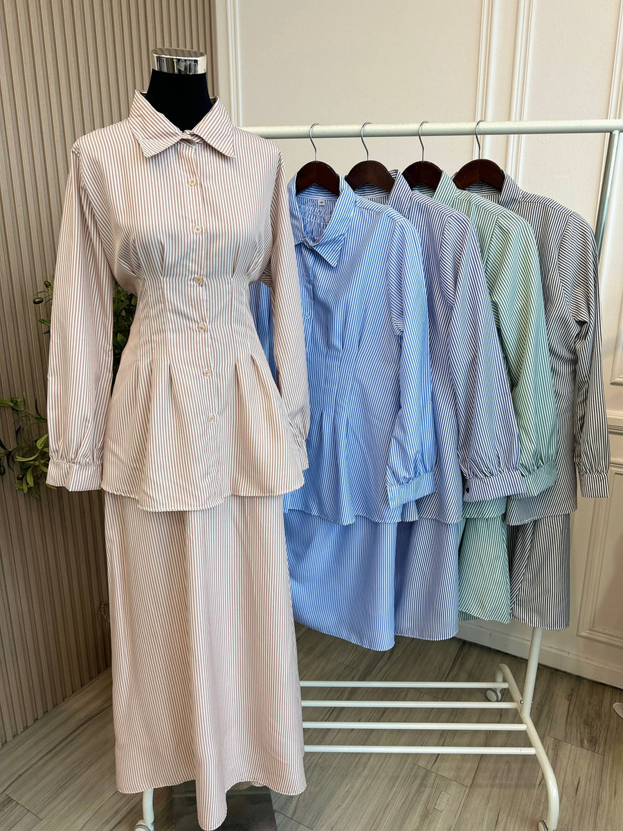 Shaila Stripe Skirt Set
