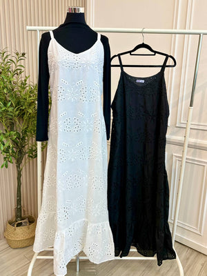 Tiara Eyelet Ruffle Dress