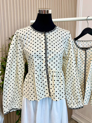 Polka Peplum Top