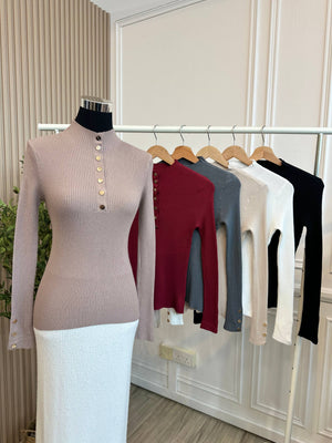 Daisy High Collar Knit Top