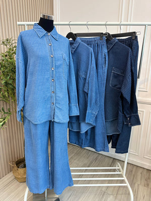 Oversize Denim Pant Set