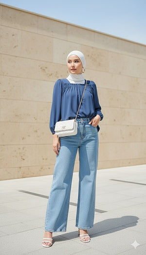 Gathered Flowy Top - (NLB Own Manufactured)