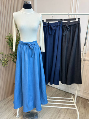 Denim Flare Skirt