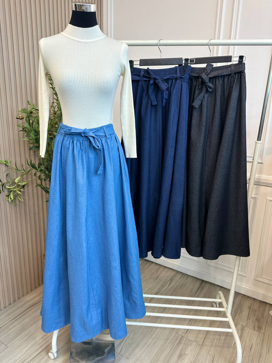 Denim Flare Skirt