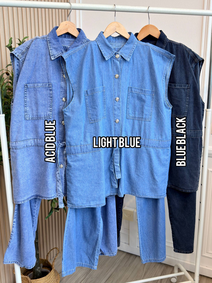 Drawstring Vest Pant Set