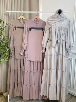 Aluna Tiered Dress Set (comes with bawal)